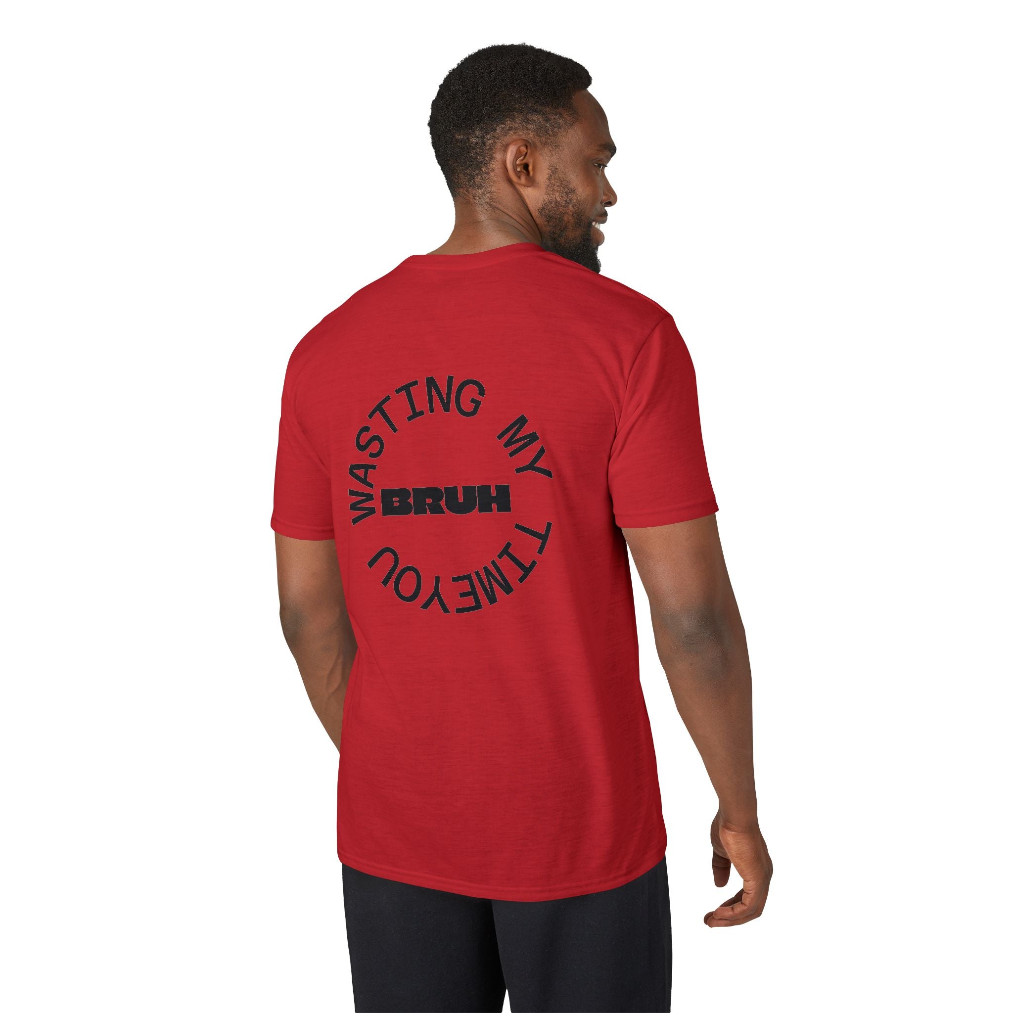 Wasting My Time Performance T-Shirt — Funny Graphic Tee with Circular Text Design