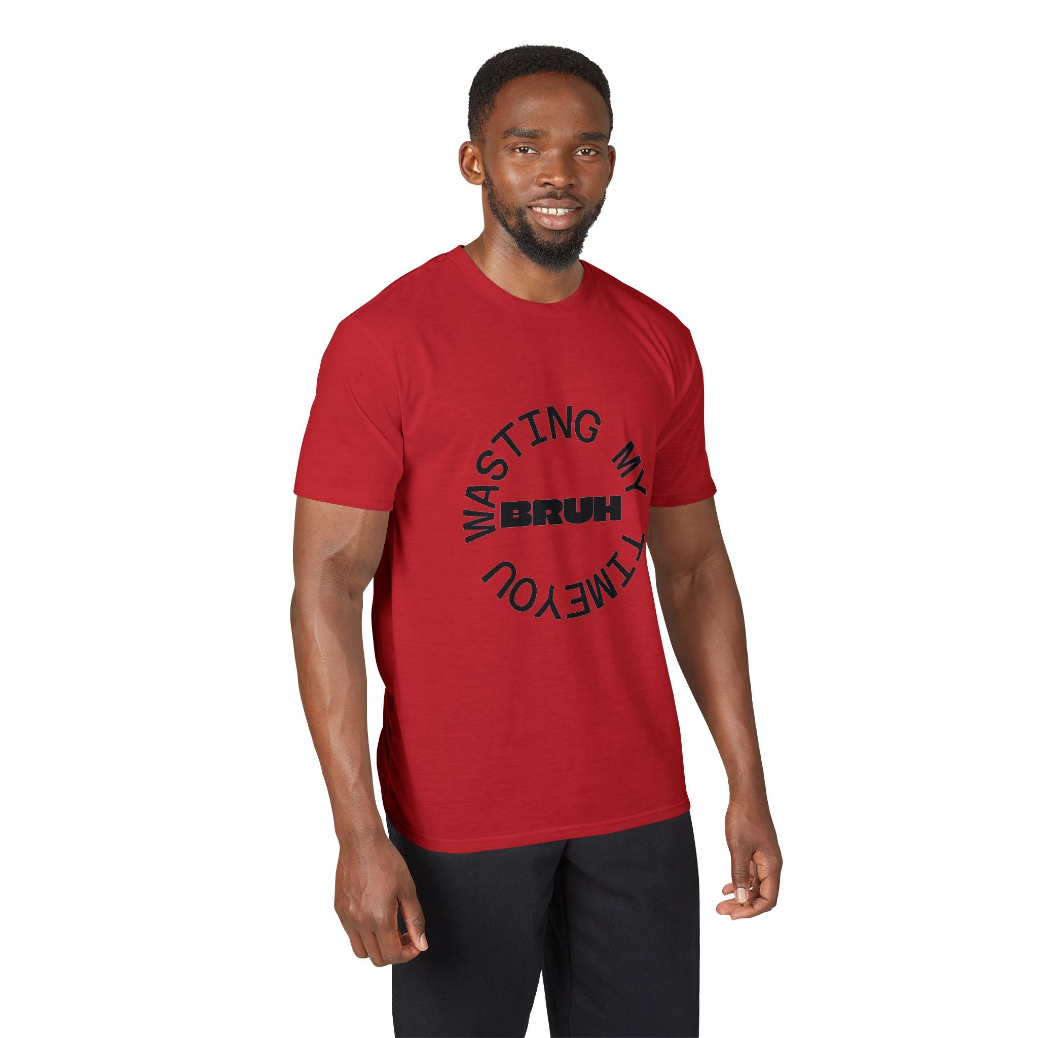 Wasting My Time Performance T-Shirt — Funny Graphic Tee with Circular Text Design