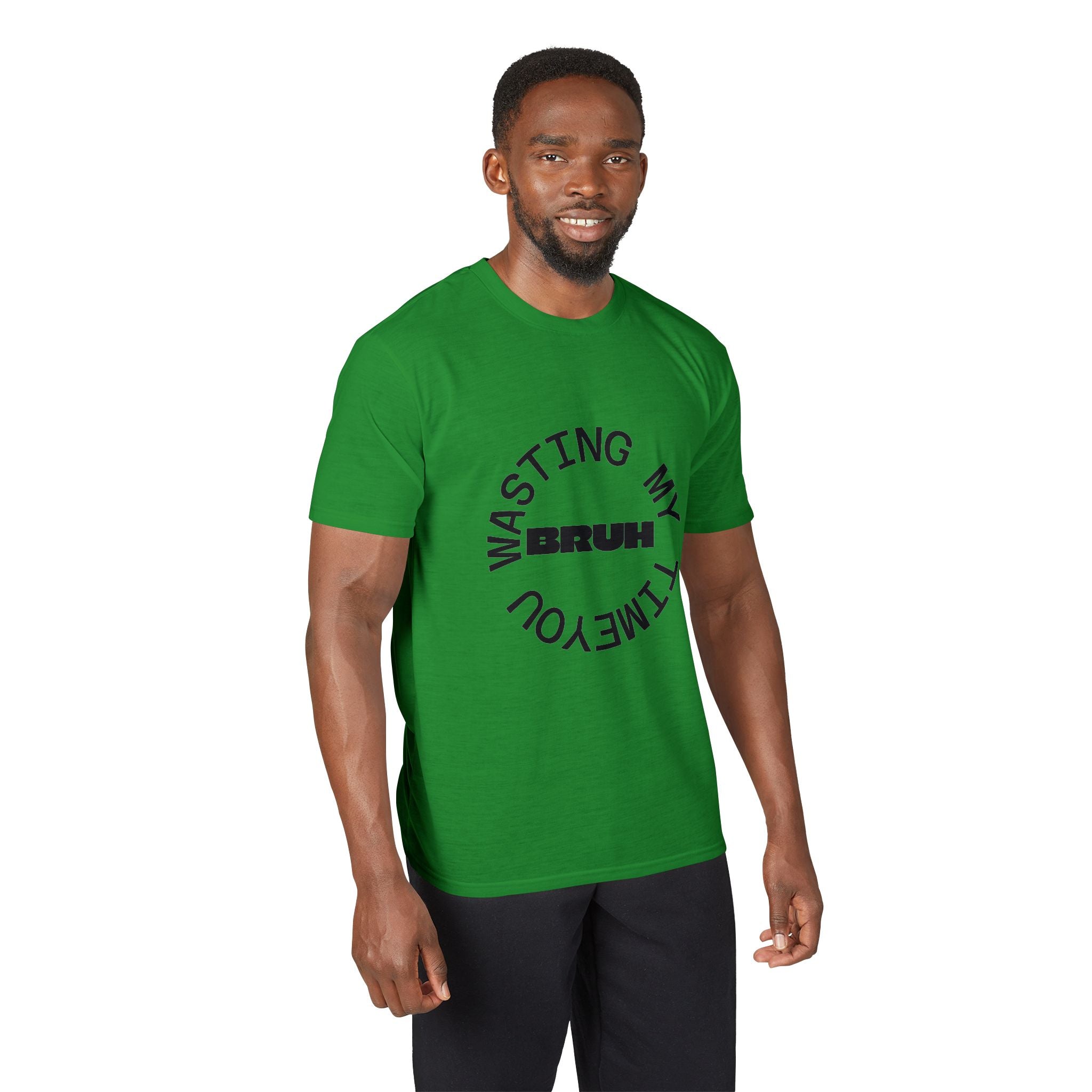 Wasting My Time Performance T-Shirt — Funny Graphic Tee with Circular Text Design