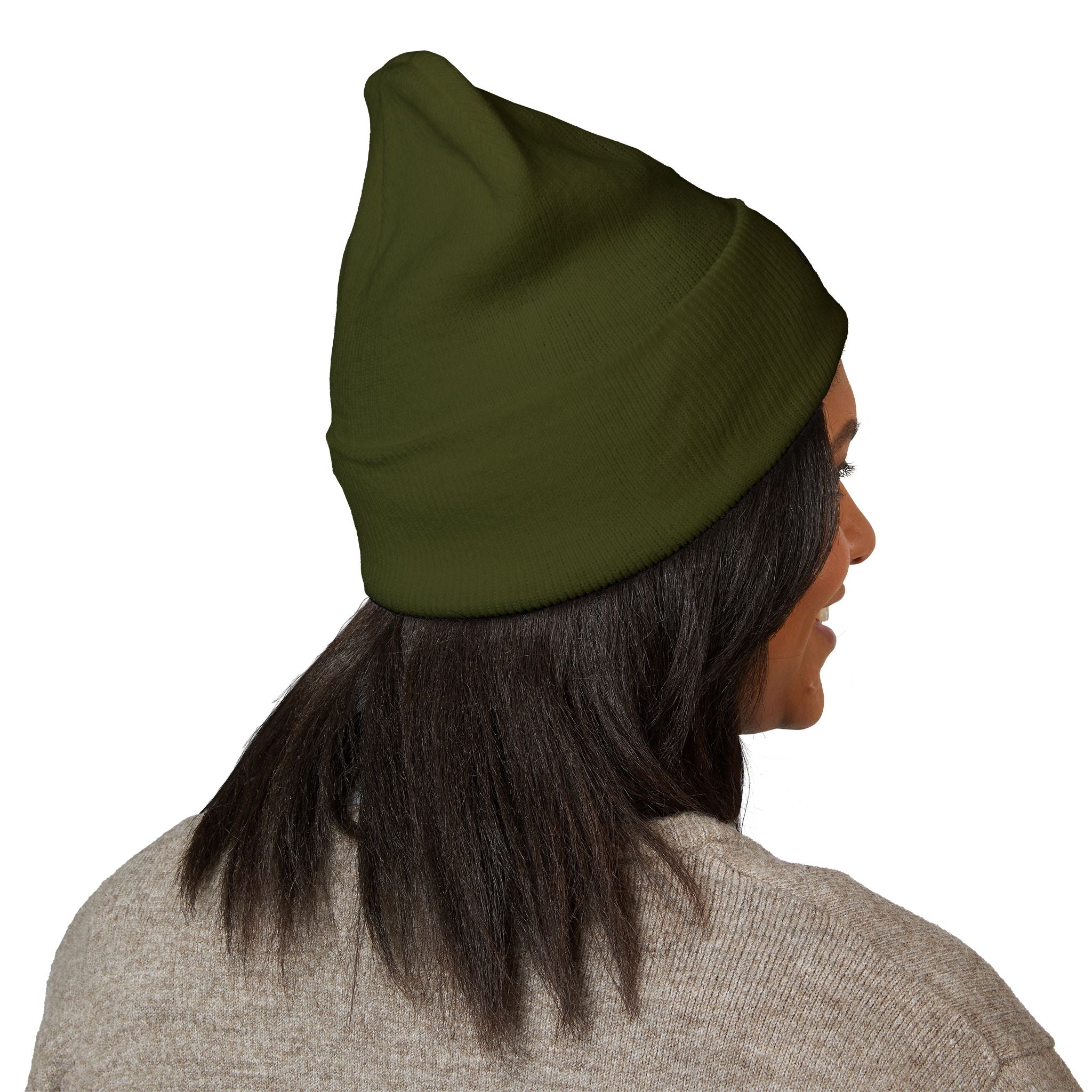 Embroidered Retro Skull & Waves Cuffed Beanie
