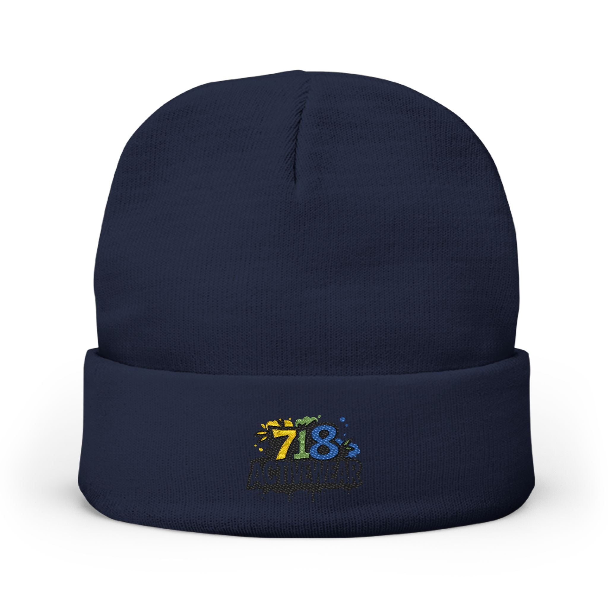 Embroidered 718 Activewear Knit Beanie — Urban Fitness Winter Hat