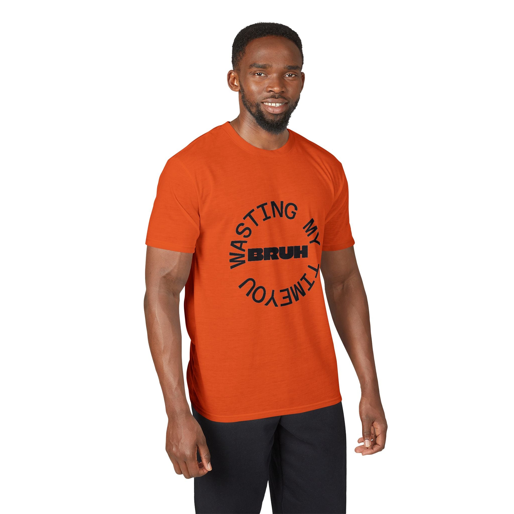Wasting My Time Performance T-Shirt — Funny Graphic Tee with Circular Text Design