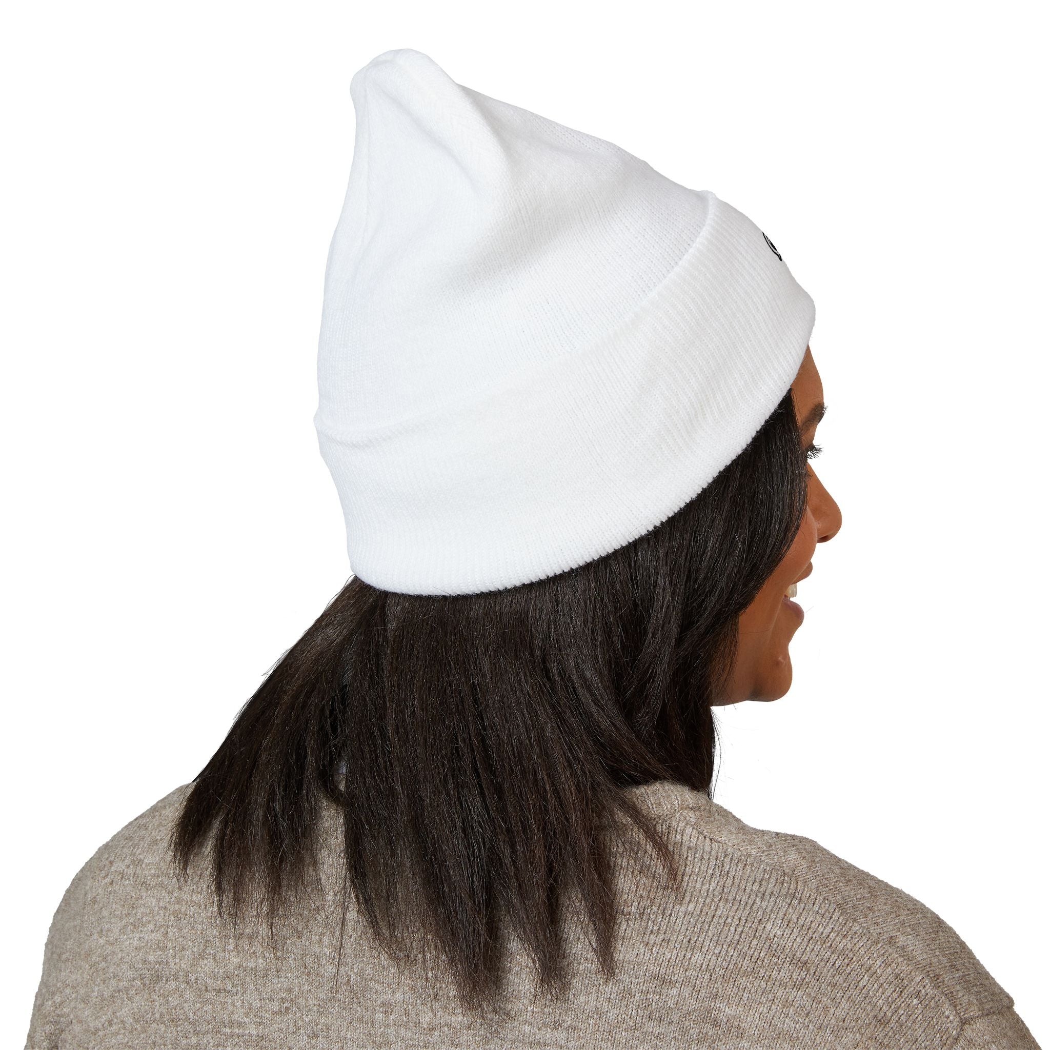 Embroidered Retro Skull & Waves Cuffed Beanie
