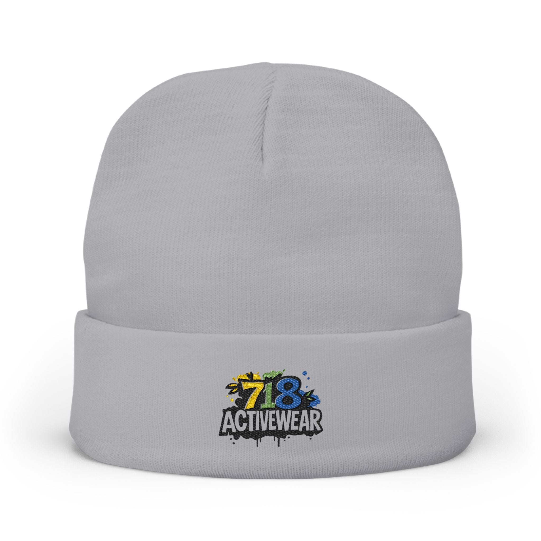 Embroidered 718 Activewear Knit Beanie — Urban Fitness Winter Hat