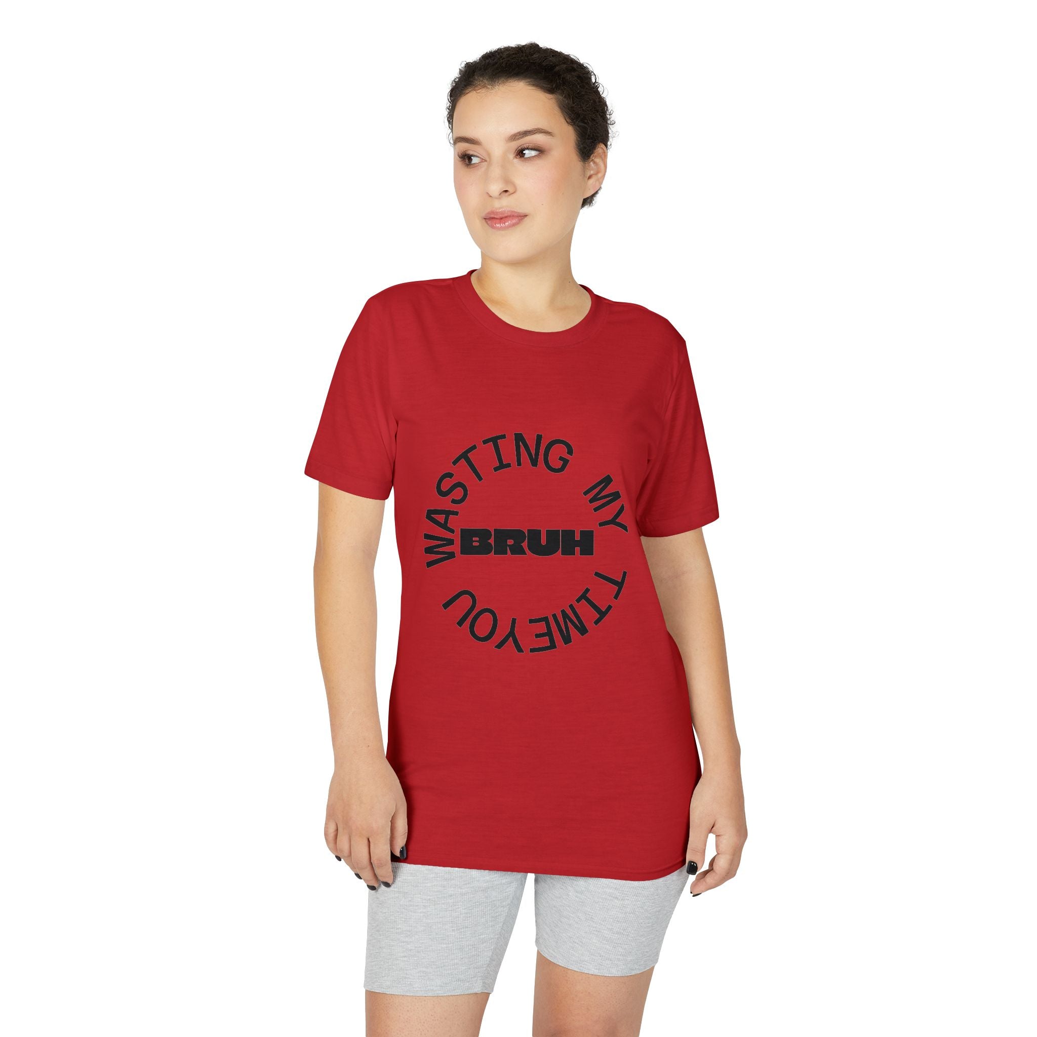 Wasting My Time Performance T-Shirt — Funny Graphic Tee with Circular Text Design