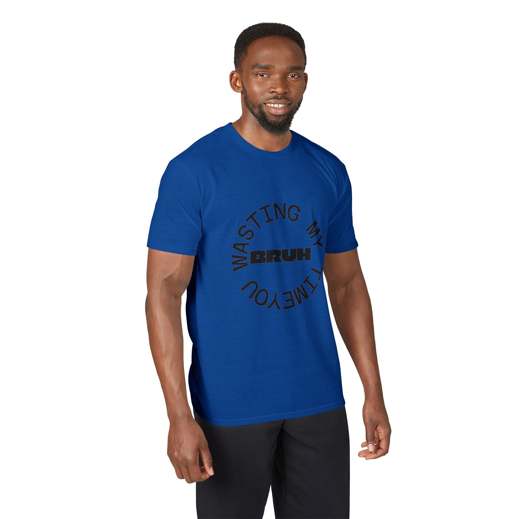 Wasting My Time Performance T-Shirt — Funny Graphic Tee with Circular Text Design
