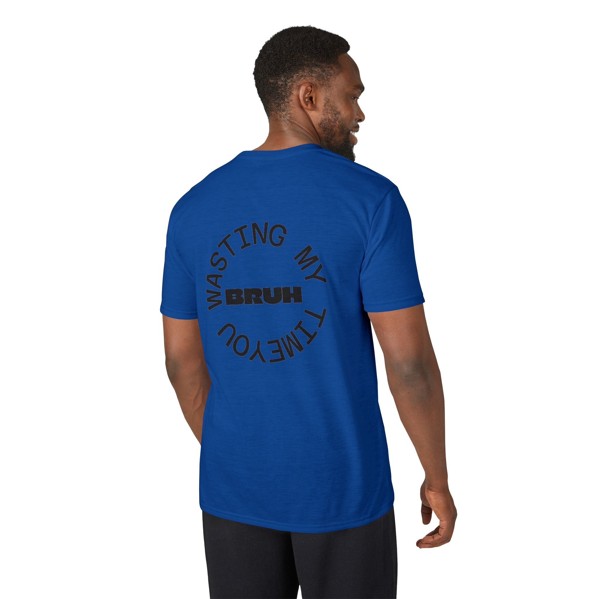 Wasting My Time Performance T-Shirt — Funny Graphic Tee with Circular Text Design