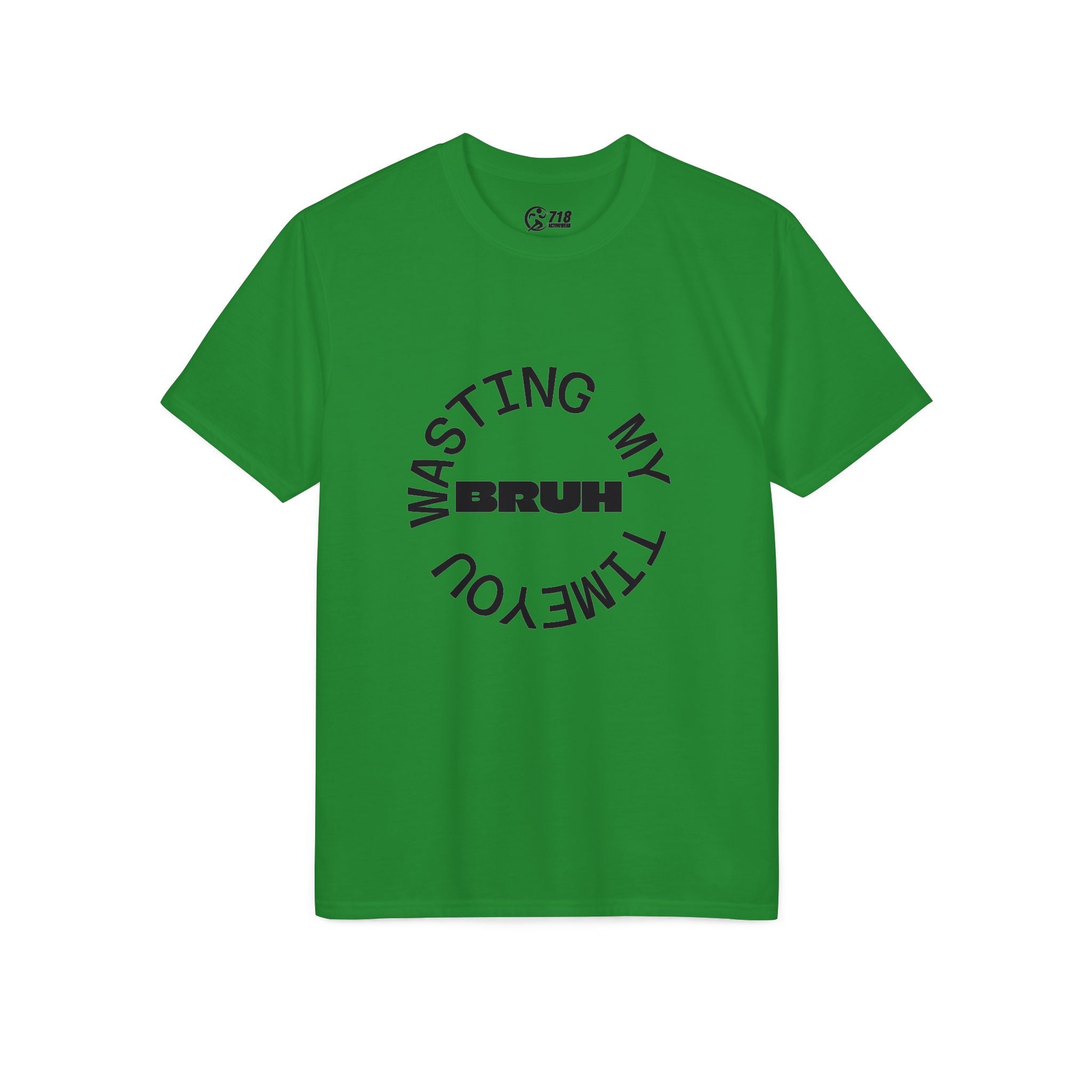 Wasting My Time Performance T-Shirt — Funny Graphic Tee with Circular Text Design