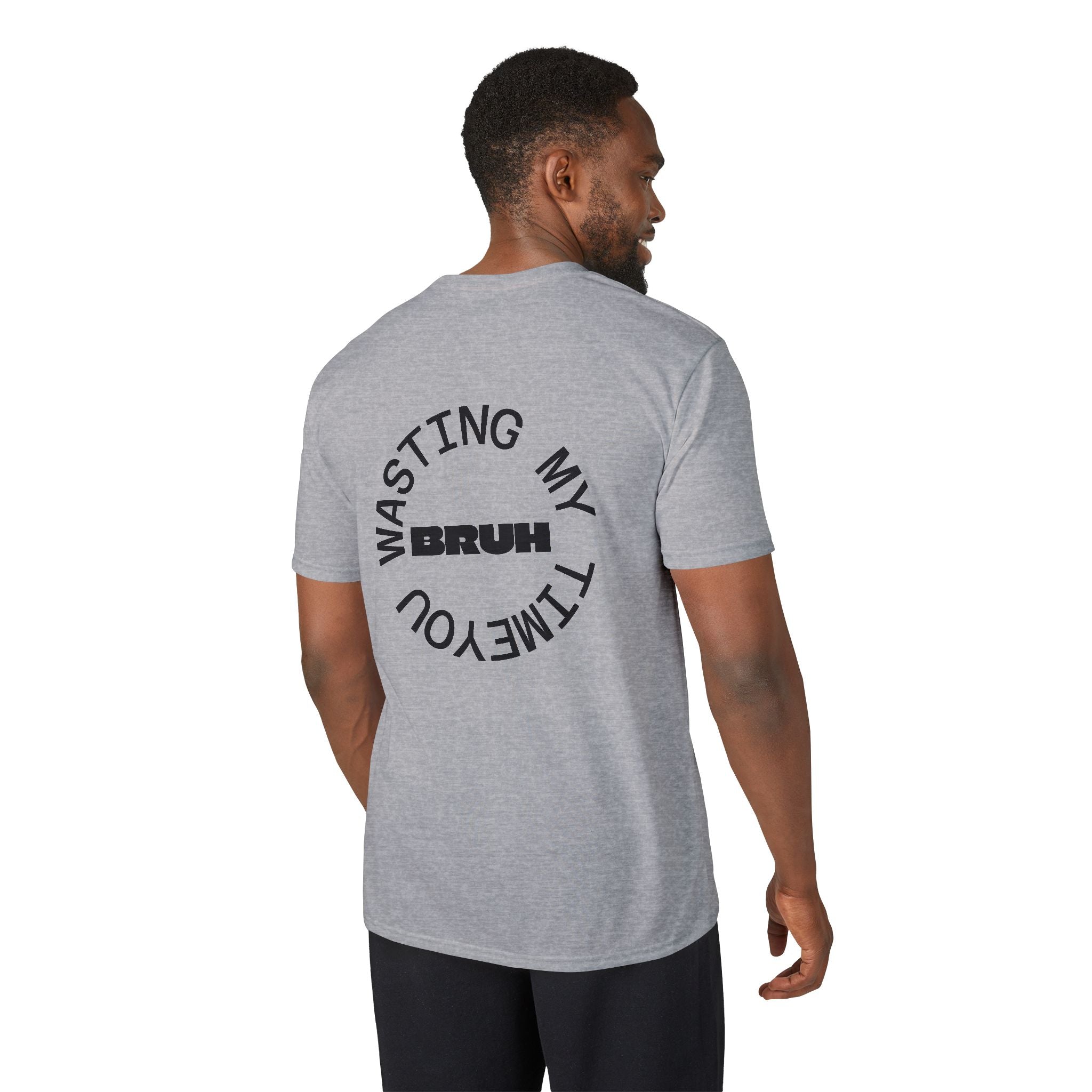 Wasting My Time Performance T-Shirt — Funny Graphic Tee with Circular Text Design
