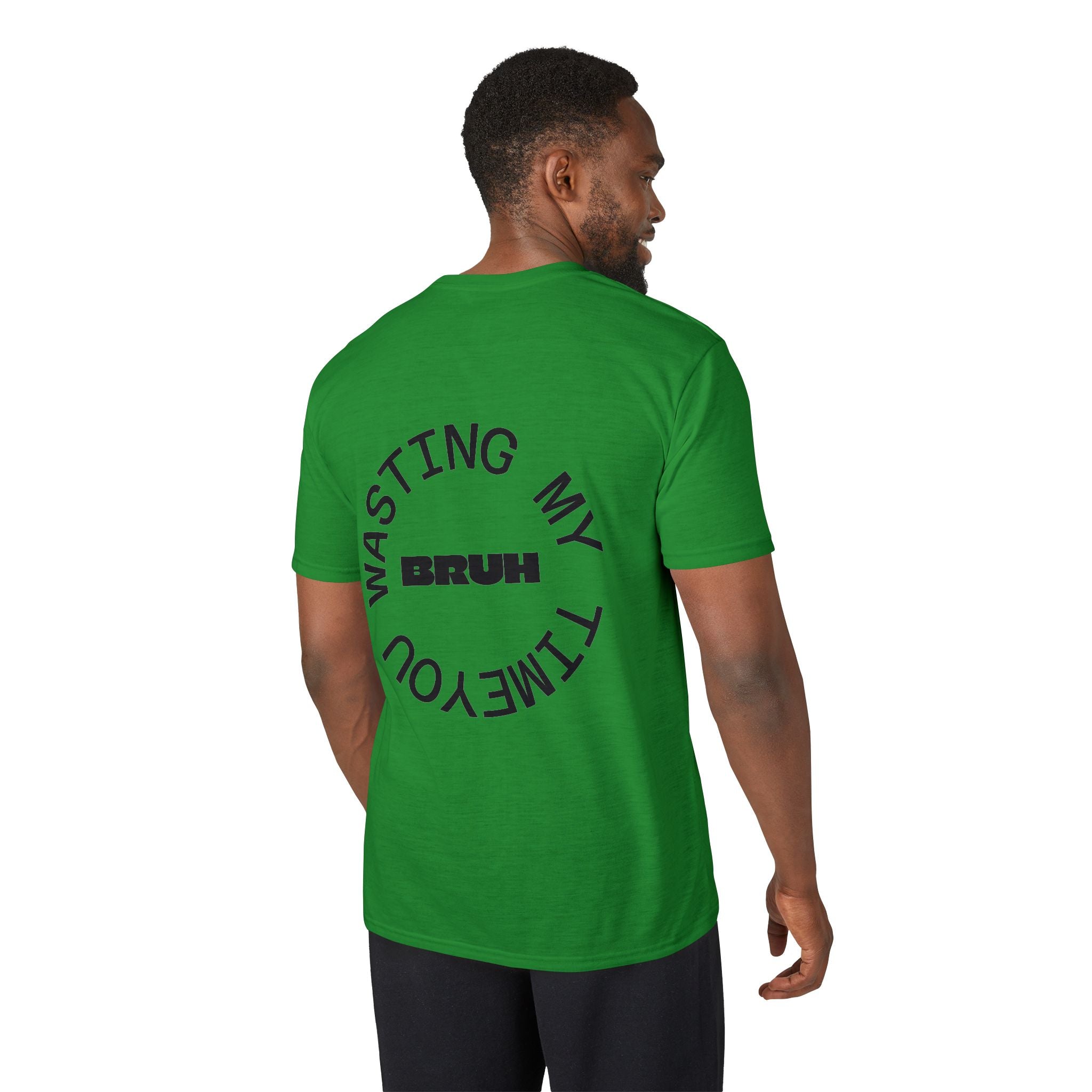 Wasting My Time Performance T-Shirt — Funny Graphic Tee with Circular Text Design