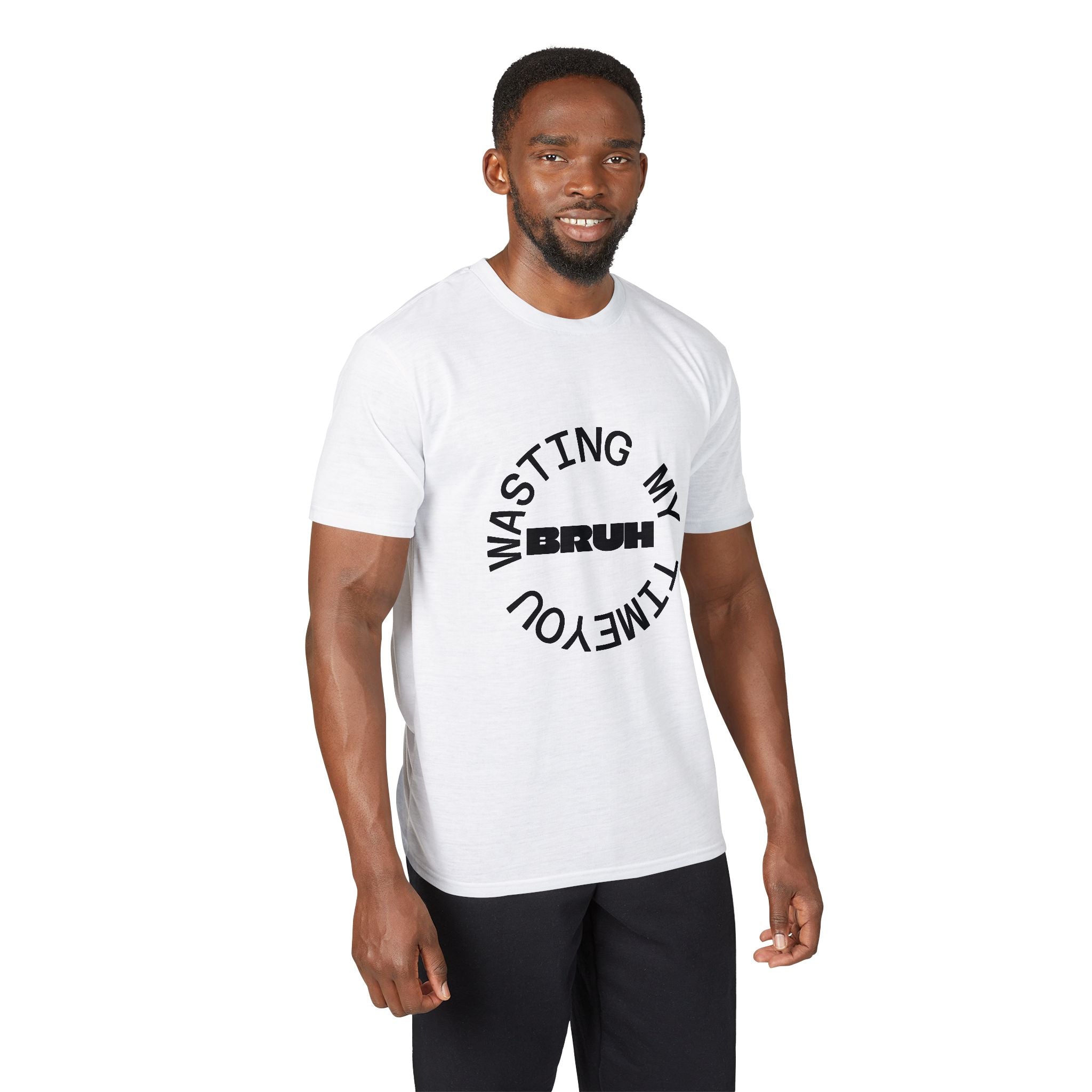 Wasting My Time Performance T-Shirt — Funny Graphic Tee with Circular Text Design