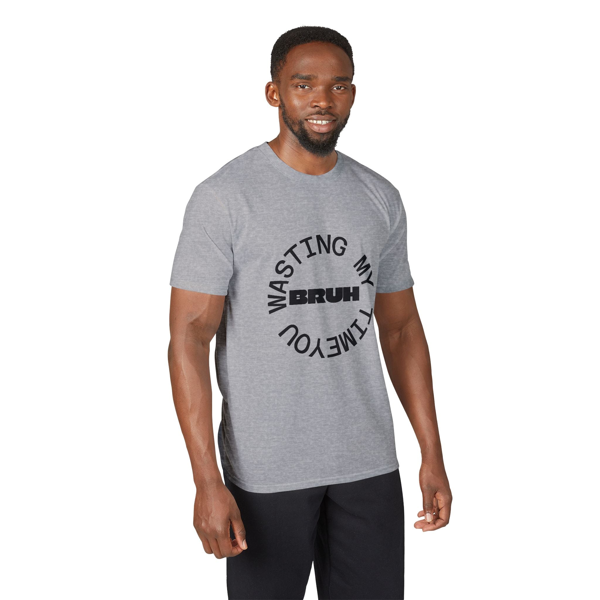 Wasting My Time Performance T-Shirt — Funny Graphic Tee with Circular Text Design