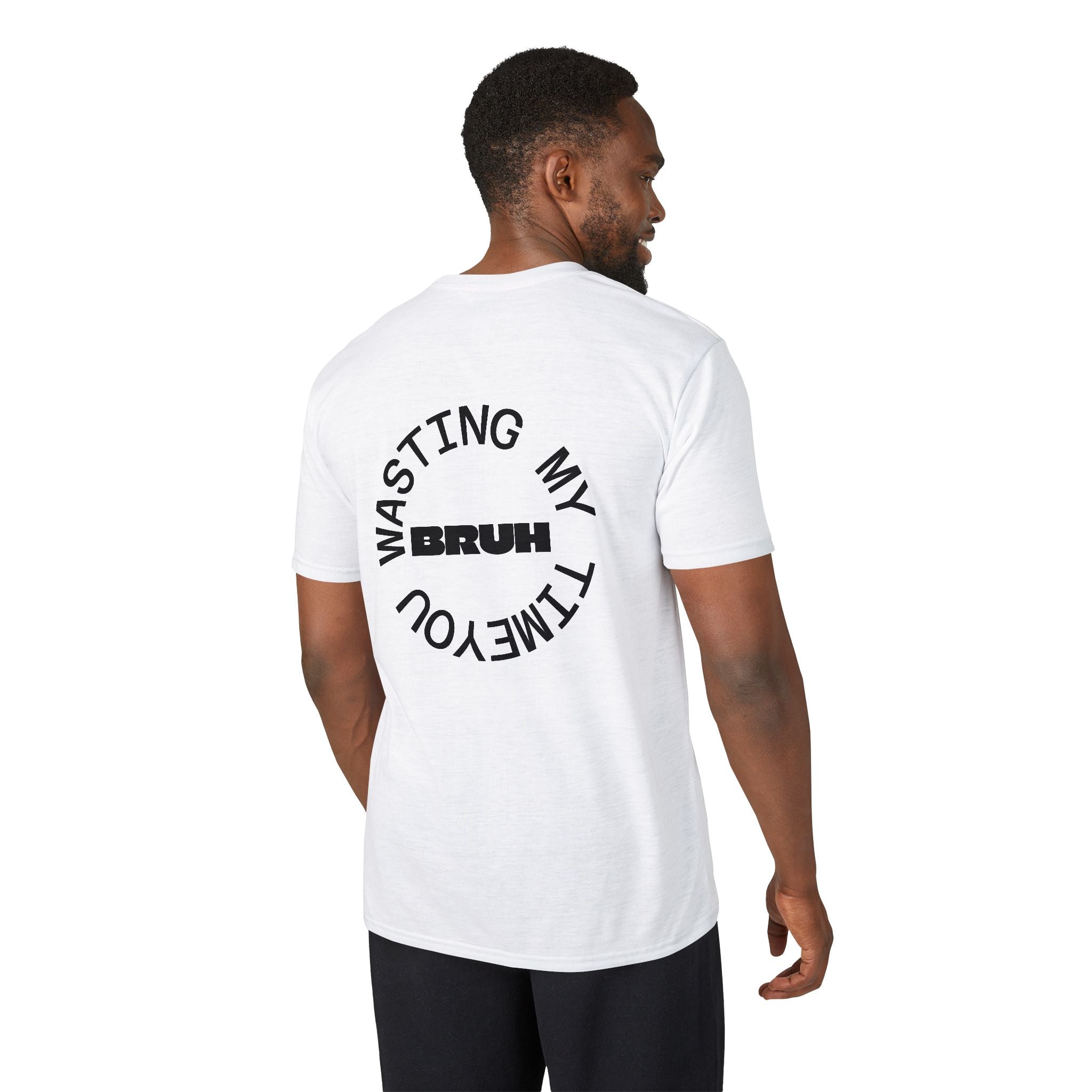 Wasting My Time Performance T-Shirt — Funny Graphic Tee with Circular Text Design